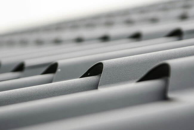 Close-up of metal roofing.