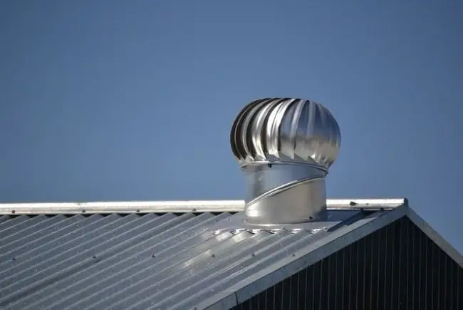 close up of a metal roof.