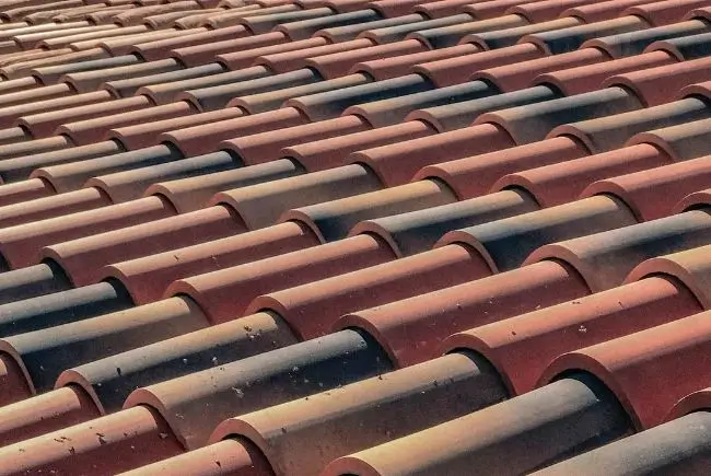 red and black clay tile roofing